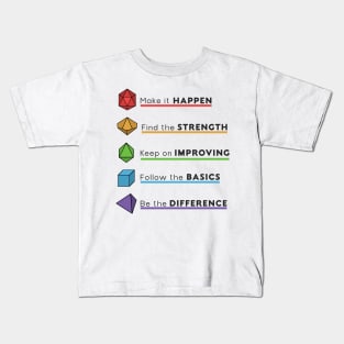 RPG Gamer dice motivational meaning for everyday Kids T-Shirt